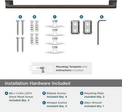 Amerock BH36024ORB | Oil Rubbed Bronze Towel Bar | 24 in (610 mm) Towel Rack | Mulholland | Bathroom Towel Holder | Bathroom Hardware | Bath Accessories