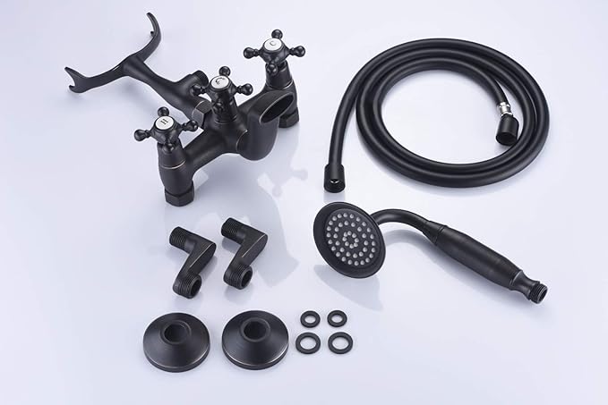 Sumerain Clawfoot Tub Faucet Bronze,Wall Mount Tub Filler in Oil Rubbed Bronze Finish