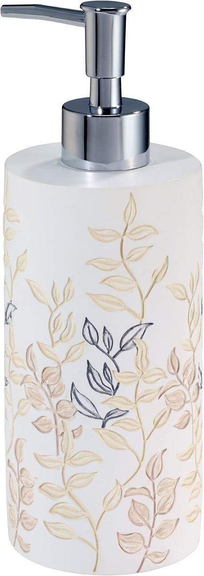 Avanti Linens - Lotion Pump, 100% Hand-Painted Resin Bathroom Accessories, Soap Dispenser, Floral Home Decor (Marielle)