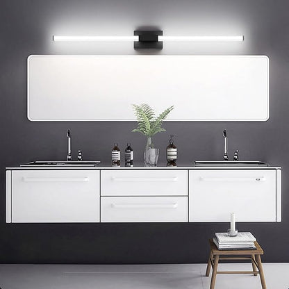 Ralbay 48inch Black Bathroom Vanity Lights Bar 36W Modern LED Matte Black Vanity Light Fixtures Over Mirror(5500K White Light)