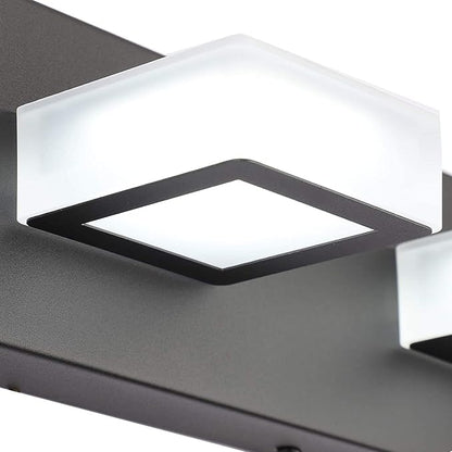 Ralbay 2 Lights Black Modern Bathroom Vanity Light Acrylic LED Modern Black Bathroom Wall Lighting Fixtures