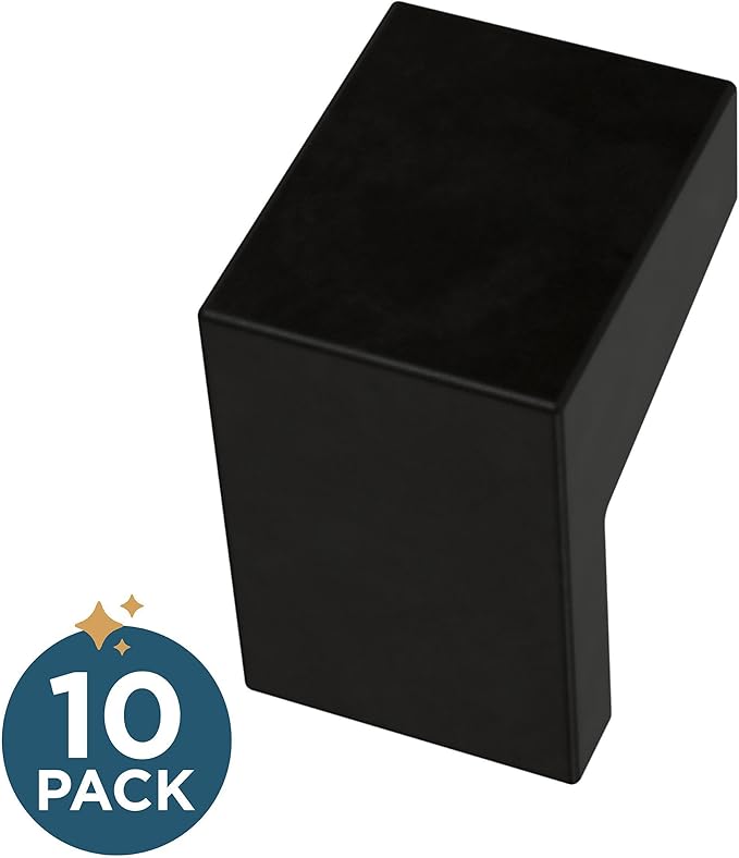 Franklin Brass (10-Pack) – Matte Black Cabinet Knobs for Dressers, Drawers, Kitchen Cabinet Door, Vanity, Furniture, Closet Knobs, 1-1/16 Inch Square | Mirrored