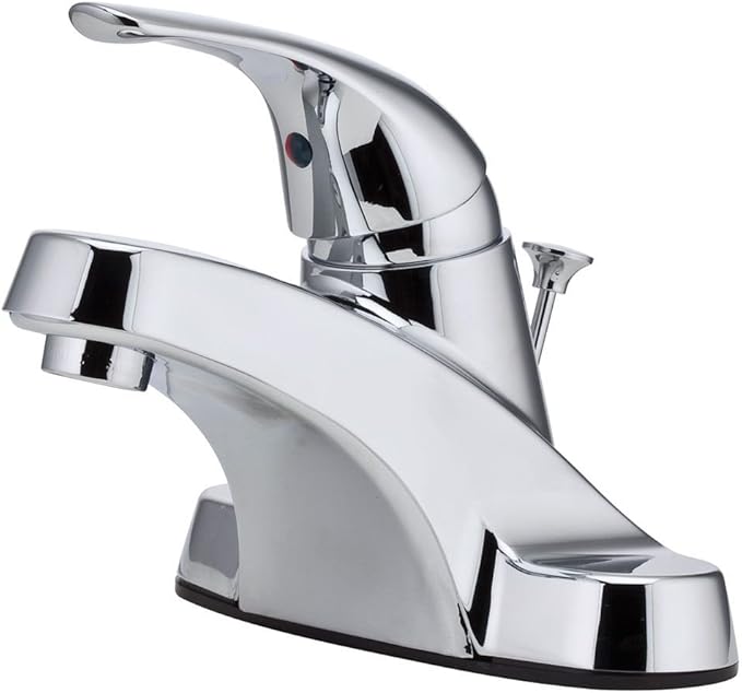 Pfister LG1427000 Pfirst Series Single Control 4 Inch Centerset Bathroom Faucet in Polished Chrome, Water-Efficient Model
