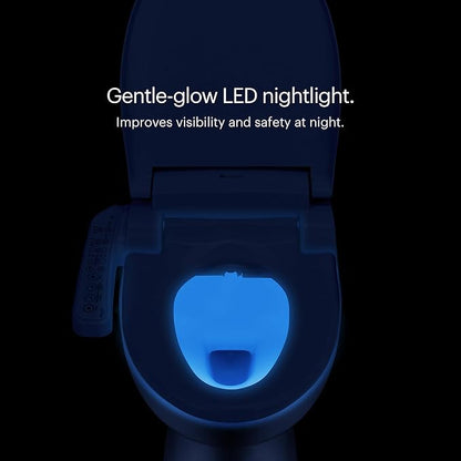 Brondell SE400-RW Swash SE400 Electric Bidet Toilet Seat With Heated Seat, Oscillating Stainless Steel Nozzle, Warm Air Dryer, Night Light, Gentle Close Lid, White Side Arm Control, Round