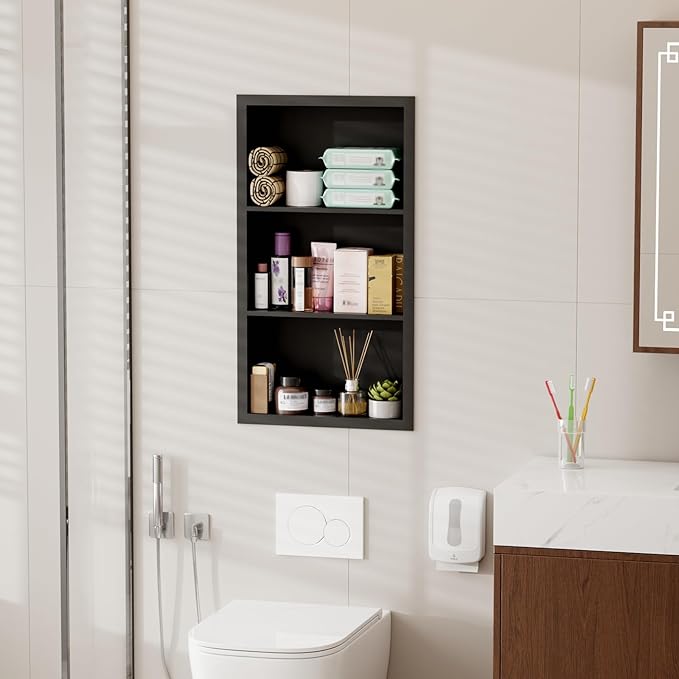 14x24 Medicine Cabinet Recessed Stainless Steel, 3-Tier, Medicine Cabinet Organizer,Stainless Steel Wall Niche, Bathroom Wall Cabinet, Recessed Bathroom Cabinet, Cabinet recessed Wall Cabinet