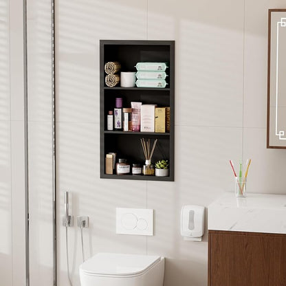 14x24 Medicine Cabinet Recessed Stainless Steel, 3-Tier, Medicine Cabinet Organizer,Stainless Steel Wall Niche, Bathroom Wall Cabinet, Recessed Bathroom Cabinet, Cabinet recessed Wall Cabinet