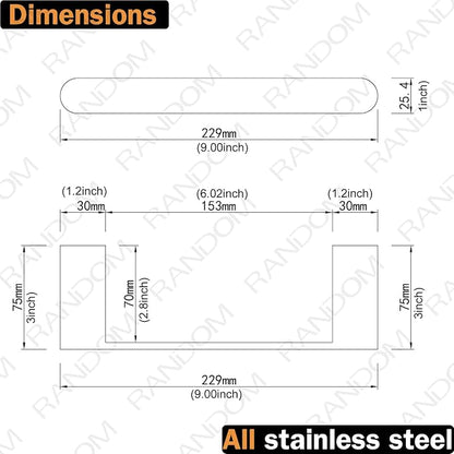 RANDOM 9 inch Brushed Gold Towel Bar Bathroom Gold Towel Holder Kitchen Dish Cloths Hanger Hand Towel Rod/Rack SUS304 Stainless Steel Wall Mounted Towel Rack Brushed Brass 96026-2-9BG.