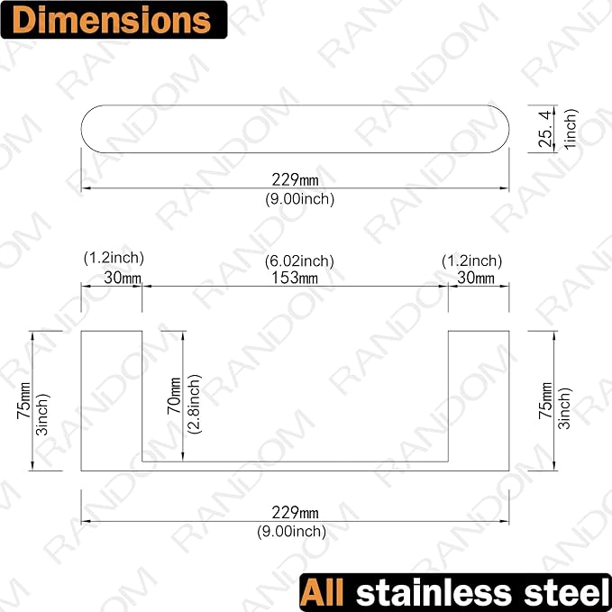 RANDOM Matte Black Towel Bar for Bathroom Kitchen 9 Inches Hand Towel Holder SUS304 Stainless Steel Towel Rack Kitchen Rag Towel Rod Wall Mounted.96026-2-9MB