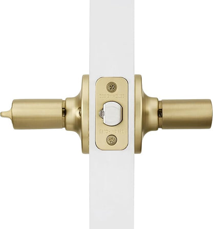 Design House Springdale Keyed Entry Exterior Door Lever Handle Lockset, Front Door Lock Hardware, Satin Gold, 6.375 in x 1.94 in x 2.625 in, Item 728881