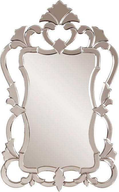 Howard Elliott Collection Small Contessa Rectangular Venetian Wall Hanging Mirror, Antique Accent Design with Mirrored Frame, Wall Mirror for Home, Living Room, Entryway and Bathroom, 43 x 26 Inch
