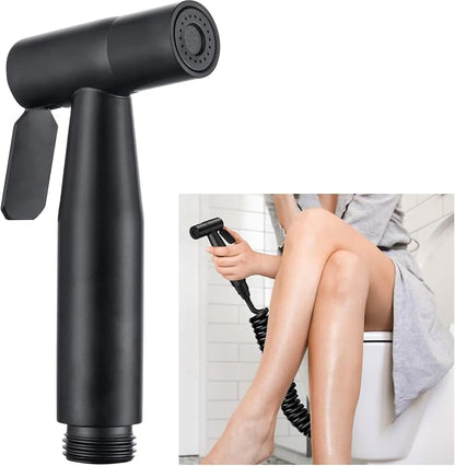 Stainless Steel Toilet Bidet Sprayer Head,Black | for Toilet,personal hygiene cleaning, bathroom cleaning, pet bathing,G1/2 interface.