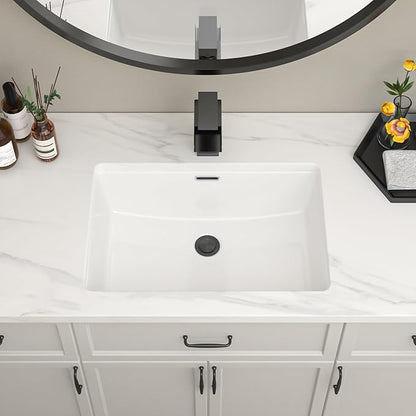 Undermount Bathroom Sink 22''x15'' White Rectangle Bathroom Sink Porcelain Ceramic Sink Vanity Basin Lavatory Sink Vessel Sink