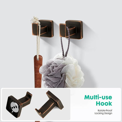 5 Piece Bathroom Hardware Accessories Set Oil Rubbed Bronze,24 Inch Towel Bar Set,Towel Rack Set,Bathroom Towel Holder Set