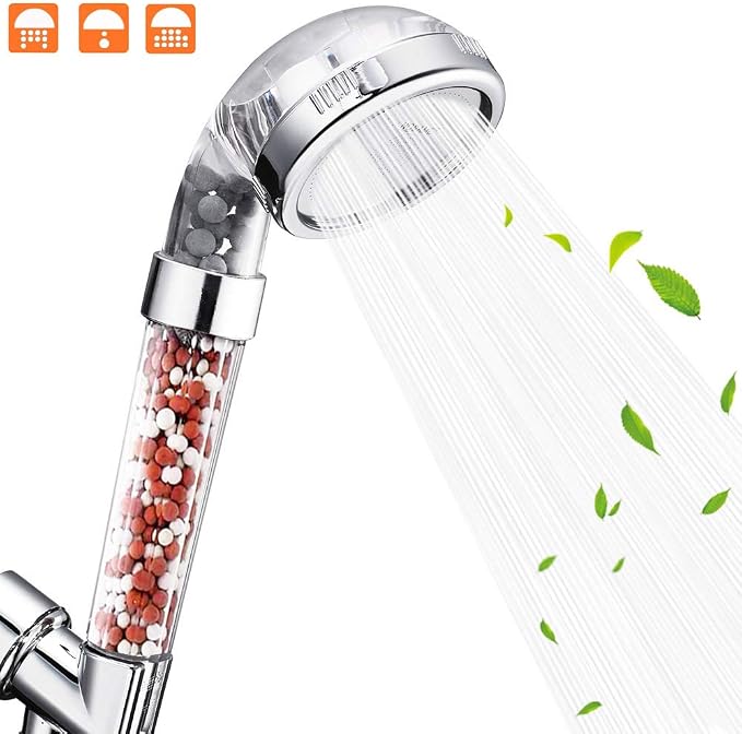 Nosame® Shower Head with Hose, Filter Filtration High Pressure Water Saving 3 Mode Function Spray Handheld Showerheads for Dry Skin & Hair | Filter Filtration High Pressure Water Saving 3 Mode Function Spray Handheld Showerheads with Hose Holder for Dr...