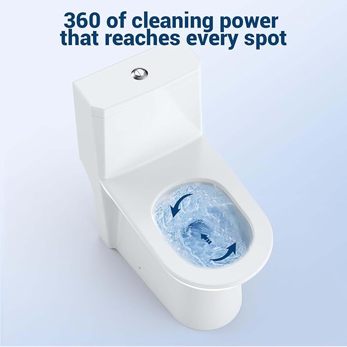 One Piece Toilet, Ceramic Design, Soft Closing PP Toilet Cover, Easy Clean Surface, Water Efficient Flush, Compact Durable Build
