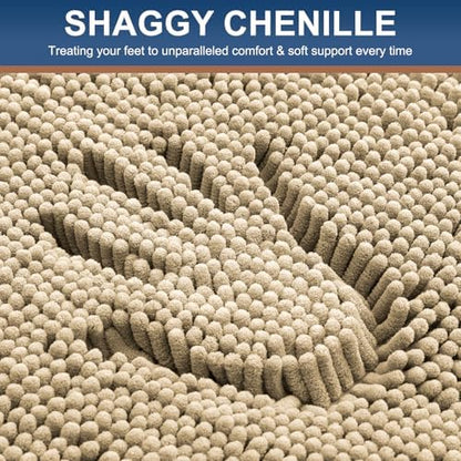 Smiry Toilet Rugs U-Shaped 24x20, Extra Soft Absorbent Contoured Bath Mat