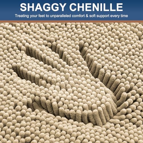 Smiry Bathroom Rugs 30X20, Luxury Chenille Extra Soft Absorbent Bath Mat