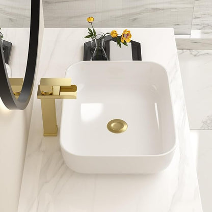 20x16 Inch Bathroom Vessel Sink White Vessel Sink Rectangule Bowl Sinks for Bathrooms Above Counter Rectangular Ceramic Vessel Bathroom Sink Porcelain Lavatory Vanity Sink Basin