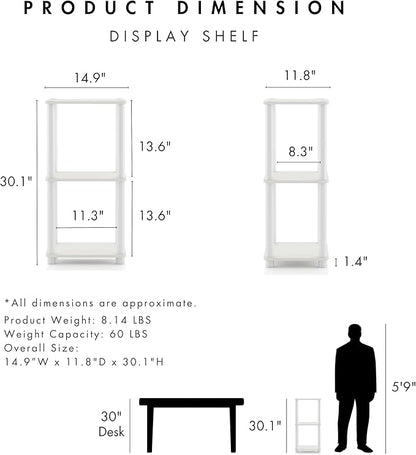 Homes: Inside + Out Apexa Modern 3-Tier Narrow Shelving Units, Collectibles Display Shelves, Easy Assembly Standing Shelf, Home Storage Organizer for Living Room, Bedroom, Office, Espresso