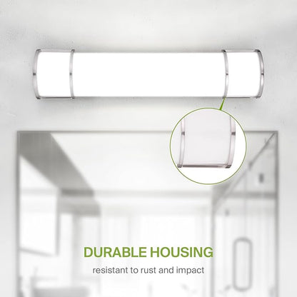ASD LED 24" Vanity Flush Mount Light Fixture, Linear Bathroom Lighting Bar | 3CCT, Dimmable, Energy Star, ETL Listed | 25W 1950LM 3000-5000K 120V | Long Bath Wall Sconce Over Mirror | Nickel, 2 Pack