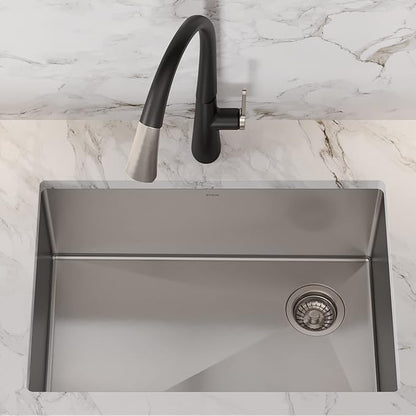 Kraus KHU111-25 Standart PRO 16 Gauge Undermount Single Bowl Stainless Steel Kitchen Sink, 25 Inch