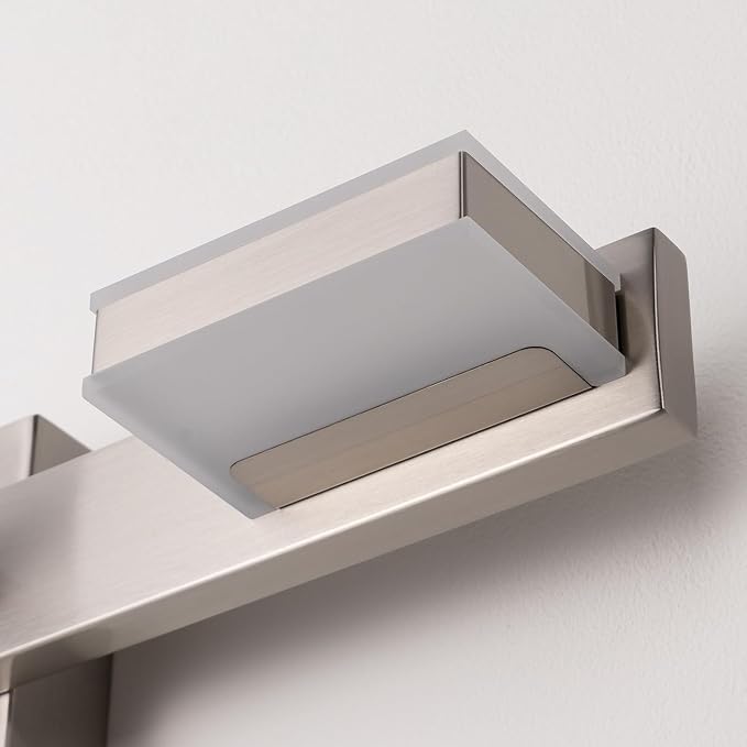 mirrea 20" 3 Light 3CCT LED Brushed Nickel Bathroom Vanity Light Fixture | Over Mirror,3000K/4000K/5000K ,Dimmable,Light Fixtures for Mirror,Rust-resistant,Moisture-resistant,Acrylic shade