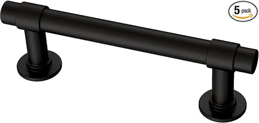 Franklin Brass Francisco (5-Pack) Cabinet Handles 3" Hole Center Pulls | Matte Black Hardware Kitchen Door, Drawers, Dressers, Furniture P29520Z-FB-B1