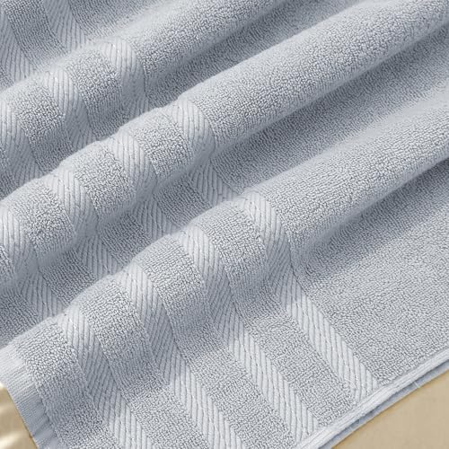Hearth & Harbor Bath Towels for Bathroom - 100% Ring Spun Cotton Luxury Bathroom Towels - Soft & Highly Absorbent Bath Towels Set, 6 Piece Set, Ice Blue