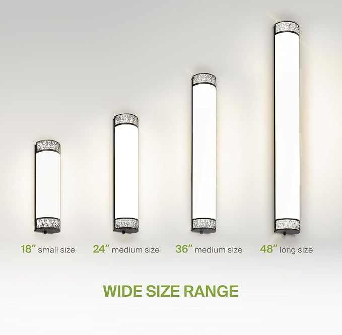 ASD 36 Inch LED Bathroom Vanity Light, 5CCT 2700K-5000K 30W, Dimmable Bathroom Light Fixtures, Modern Vanity Lights for Bathroom Lighting Fixtures Over Mirror, Wall Light Bar, Black, ETL, 4 Pack
