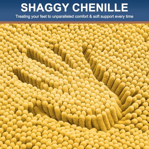 Smiry Bathroom Rugs 47X20, Luxury Chenille Extra Soft Absorbent Bath Mat
