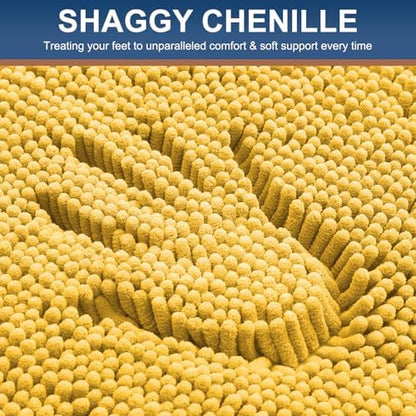 Smiry Bathroom Rugs 34X21, Luxury Chenille Extra Soft Absorbent Bath Mat