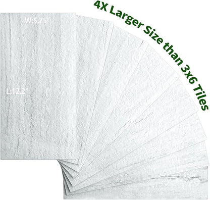 AULIGET 2-Piece Light Shale Peel and Stick Backsplash Wall Tiles, 6" x 12" PVC Faux Stone Stick on Tile for Backsplash Kitchen, Bathroom, Laundry Room, Camper, Fireplace