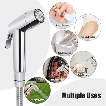 Handheld Bidet Sprayer Toilet Bathroom with Wall Bracket Hose Set, Closestool, Squatting Pan, Water Flower, Floor Cleaning Cloth Diaper for Bathroom Hygiene 3 Set (Note: linker not Included)