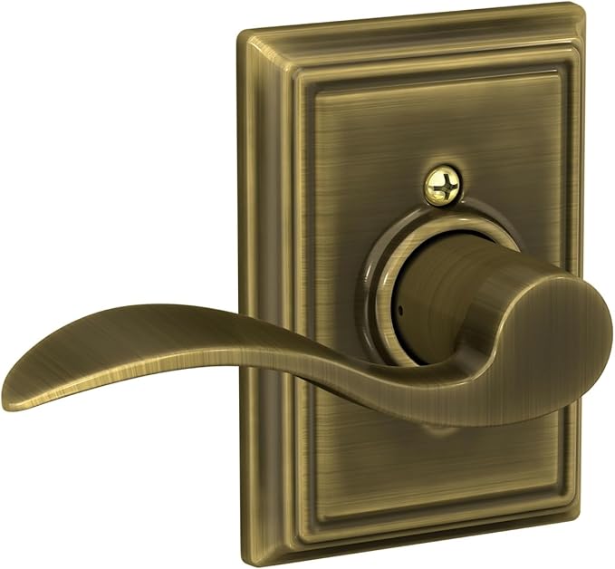 SCHLAGE Accent Lever with Addison Trim Non-Turning Lock in Antique Brass - Right Handed