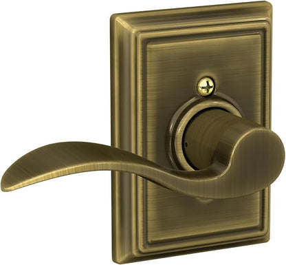 SCHLAGE Accent Lever with Addison Trim Non-Turning Lock in Antique Brass - Right Handed
