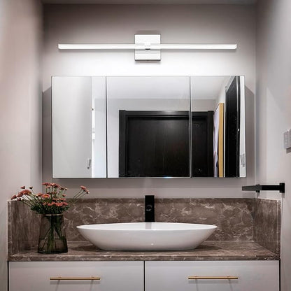 30 inch Chrome Bathroom Vanity Lights Modern Bathroom Wall Lighting Fixtures 22W LED Vanity Light Bar for Bath