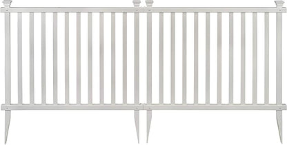 Zippity Baskenridge Picket Fence Panels, White Vinyl DIY No Dig Kit | 3ftH x 3.5ftW, 2 Panels, Garden Border Yard Fencing, ZP19037