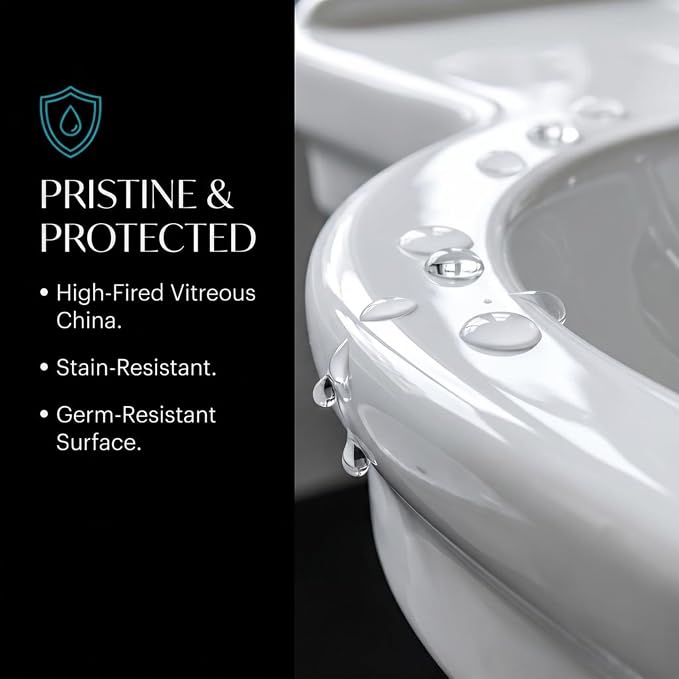 Roosevelt Bathroom Pedestal Sink – 18-Inch Small Pedestal Sink, Durable Vitreous China Ceramic with 4 Inch 3-Hole Bathroom Sink Faucet – Ideal for Modern Bathrooms
