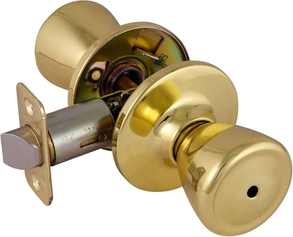 Design House 782748 Tulip Privacy Bed and Bath Door Knob Polished Brass, 1 Count (Pack of 1)