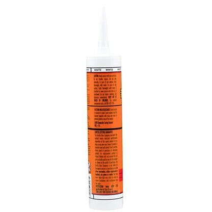 Gorilla 100% Silicone Caulk, Kitchen & Bath Sealant, White, 10 oz Cartridge | Mold & Mildew Resistant, 100% Waterproof Seal, 30-Minute Water-Ready, Flexible and Durable