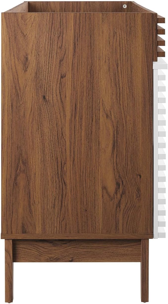 Modway Render 48" Single Sink Compatible (Not Included) Bathroom Vanity Cabinet in White Walnut