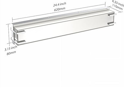 LED Bathroom Light Fixtures Over Mirror 24.4” Vanity Light with Milky White Lampshade 4000K Daylight Chrome Finishing Bath Bar (Chrome)