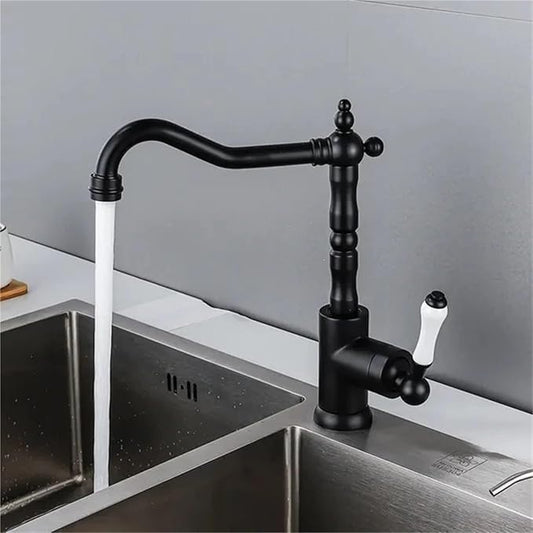 Bathroom Faucet Kitchen Faucet Brass Sink Mixers Tap Hot Cold Water Crane(Black)