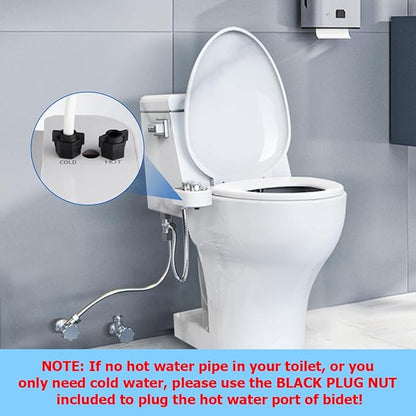 Hot and Cold Bidet Attachment for Toilet, Ultra-Slim Bidet Attachment Warm Water, Non-Electric Adjustable Pressure Self Cleaning Sprayer Nozzle Control for Posterior, Feminine Wash