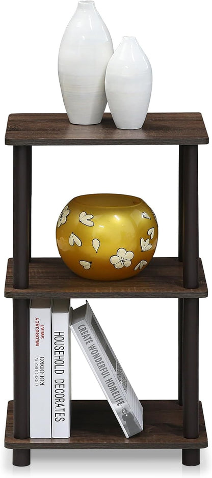 FURINNO Turn-N-Tube 2 Space Shelf, Walnut/Brown