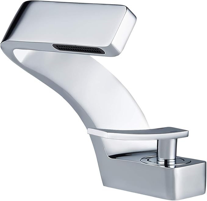becola Chrome Bathroom Sink Faucet, Single Hole Faucet for Bathroom Sink, Solid Brass Single Handle Lavatory Vanity Sink Faucet with Two US Standard 3/8" Hoses