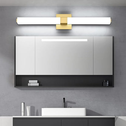 32in Gold Bathroom Light Fixtures Modern LED Vanity Lights Bar 22W Acrylic Bath Wall Lighting Bright White 6000K