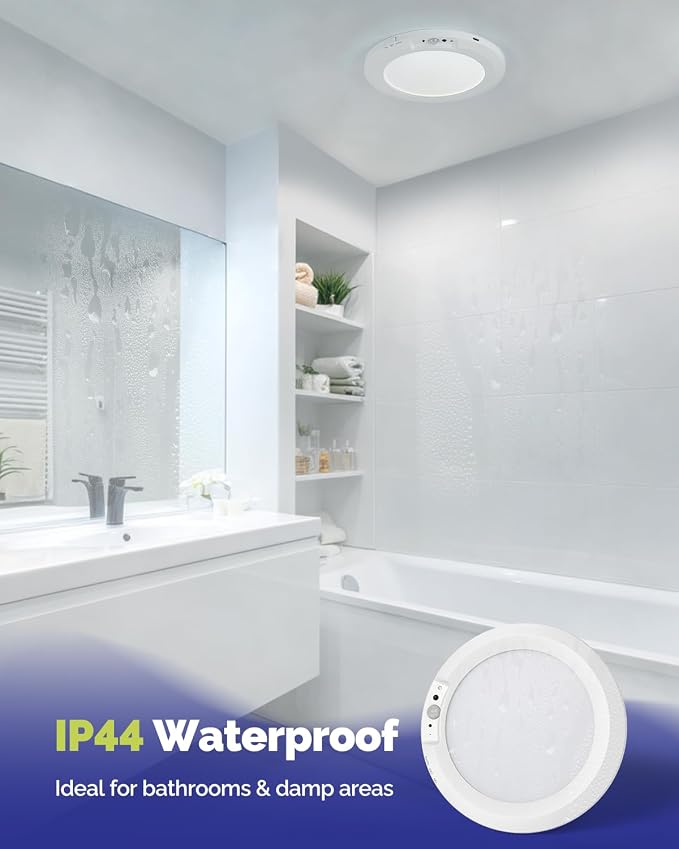 10000mAh Rechargeable LED Motion Sensor Ceiling Light with Remote | 7.09" Wireless Lights Waterproof Shower 3000K/4000K/6000K Magnetic Stick On Battery Operated Light Indoor for Closet Bathroom