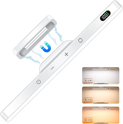 Ferswe 5W Rechargeable Light Bar - Touch Control 3-Color Adjustable, 120 LED Mirror Light with Magnetic Base, Battery Powered Stick-on Lamp for Cabinet, Closet, Kitchen, Bedroom, Bathroom, Wall