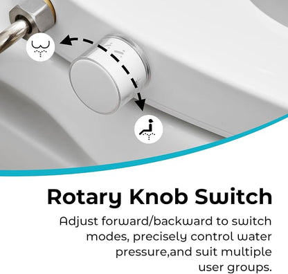 Bidet Toilet Seat,Non-Electric Quiet-Close,Fit Elongated Toilet Seat,Adjustable Water Pressure and Self-Cleaning Dual Nozzles